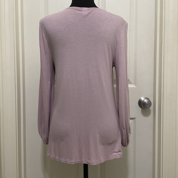 Old Navy Lilac Boho Flowy Blouse Top Crochet Trim 3/4 Sleeve Women's Medium M - Picture 4 of 7